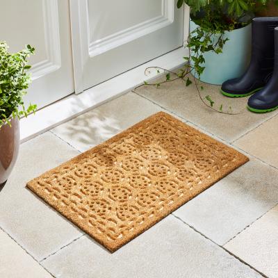 Dunelm Pressed Coir Doormat Brown