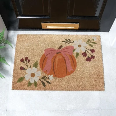 Dunelm Artsy Mats Pumpkin Bow Coir Doormat