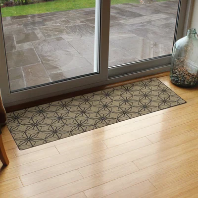 Dunelm JVL Elegance Stars Runner Beige