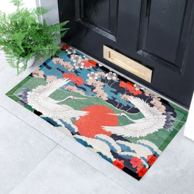 Dunelm Artsy Mats Japanese Bird Indoor Outdoor Doormat