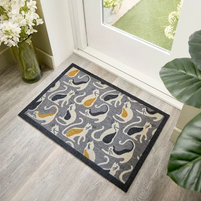 Dunelm Marvel Multicoloured Cats Washable Doormat