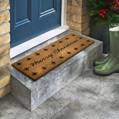 Dunelm Merry Christmas Coir Outdoor Step Doormat