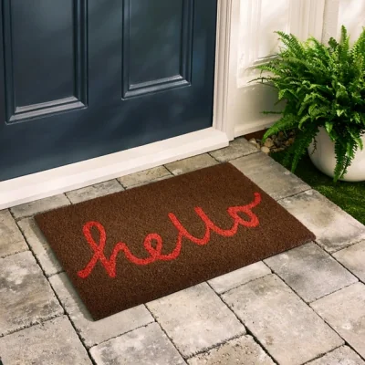 Dunelm Hello Brown Coir Doormat