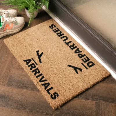 Dunelm Artsy Mats Arrivals and Departures Coir Doormat