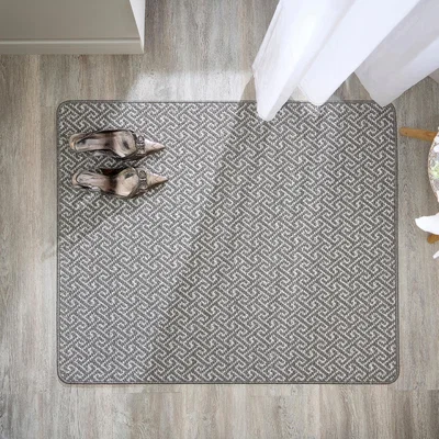 Dunelm Marvel Boucle Greek Key Washable Doormat