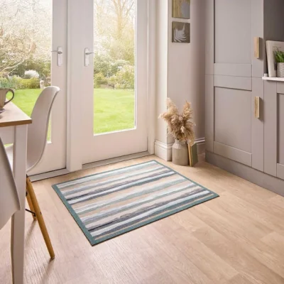 Dunelm Marvel Printed Abstract Stripe Washable Mat