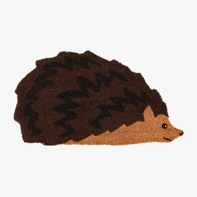 Dunelm Fallen Fruits Hedgehog Coir Doormat Brown
