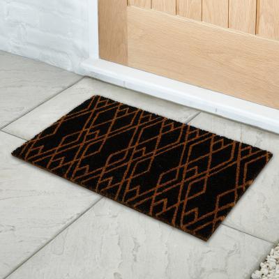 Dunelm Monochrome Diamond Doormat Black