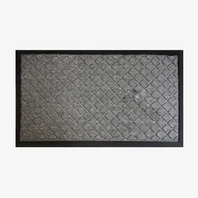 Dunelm Diamond Textured Doormat Charcoal