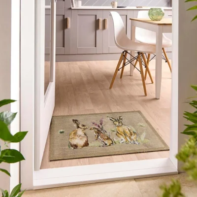 Dunelm Marvel Printed Hare Washable Mat