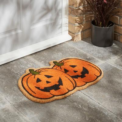 Dunelm Pumpkin Coir Doormat Orange