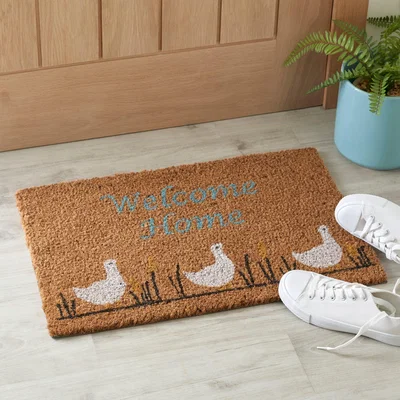 Dunelm Ducks Doormat White
