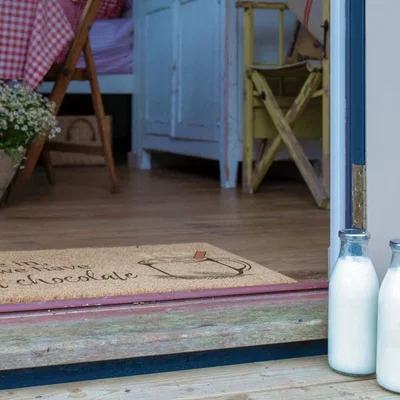 Dunelm Artsy Mats Come In We Have Hot Chocolate Coir Doormat