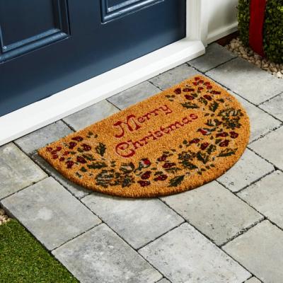 Dunelm Merry Christmas Half Moon Coir Outdoor Doormat