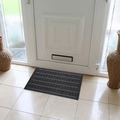 Dunelm JVL Braid Knit Indoor Doormat Charcoal