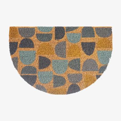 Dunelm Half Moon Modern Doormat Brown