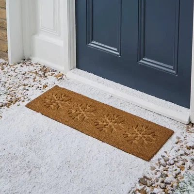 Dunelm Snowflake Carved Coir Doormat