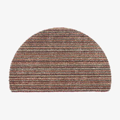 Dunelm Marvel Stripe Half Circle Rug Grey, Brown and Yellow