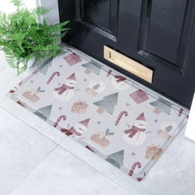 Dunelm Artsy Mats Snowman Indoor Outdoor Doormat