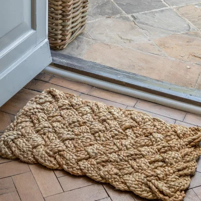 Dunelm Cedar & Sage Knotted Jute Doormat Natural