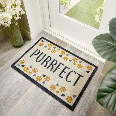 Dunelm Marvel Purrfect Washable Doormat