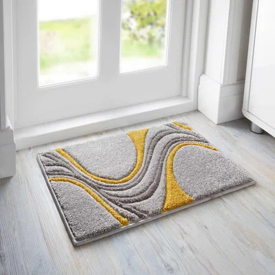 Dunelm Mirage Doormat Yellow and Grey