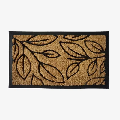 Dunelm Natural Leaves Coir Doormat Natural