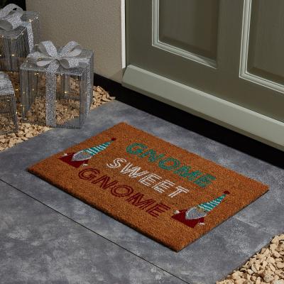 Dunelm Gnome Sweet Gnome Coir Doormat MultiColoured