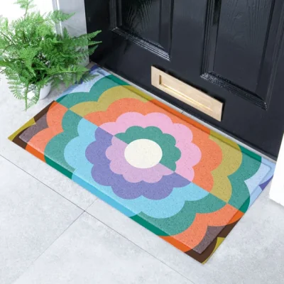 Dunelm Artsy Mats Elizabeth Olwen Petal Close Up Indoor Outdoor Doormat