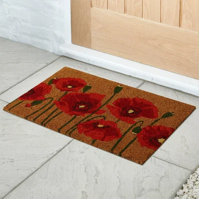 Dunelm Poppy Doormat Red