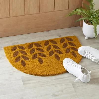 Dunelm Vite Semicircle Doormat Yellow