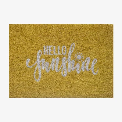 Dunelm Hello Sunshine Doormat Brown
