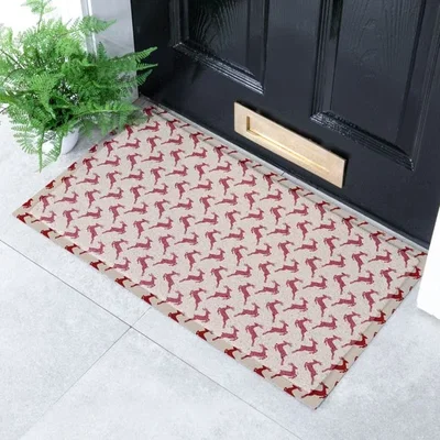 Dunelm Artsy Mats Jumping Reindeer Indoor Outdoor Doormat