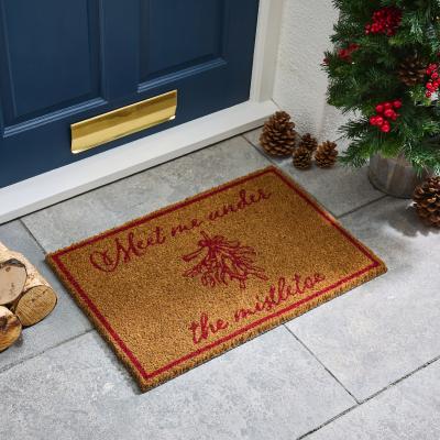 Dunelm Mistletoe Coir Outdoor Doormat MultiColoured