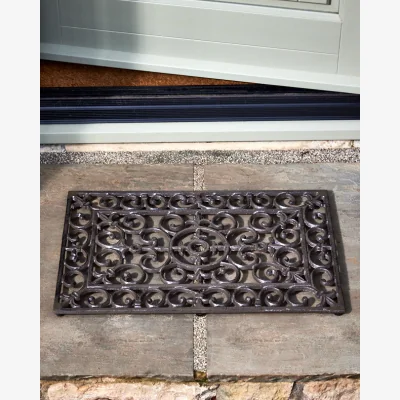 Dibor Cast Iron Scrolled Ornate Doormat