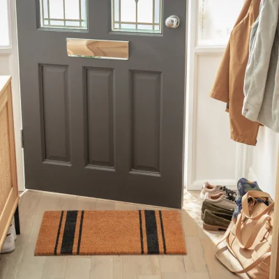Habitat Habitat Stripe Coir Doormat - Black & Brown