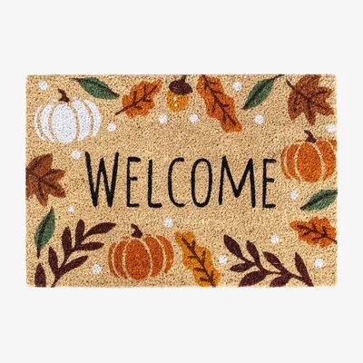Homebase Autumn Welcome PVC Backed Coir Doormat - 40 x 60cm
