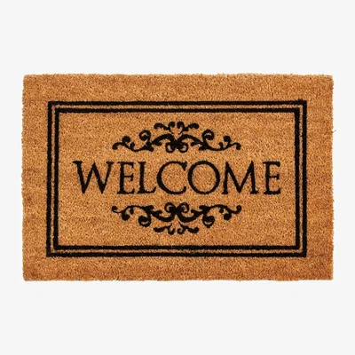 Homebase Stencilled Welcome Coir Doormat - 40 x 60cm