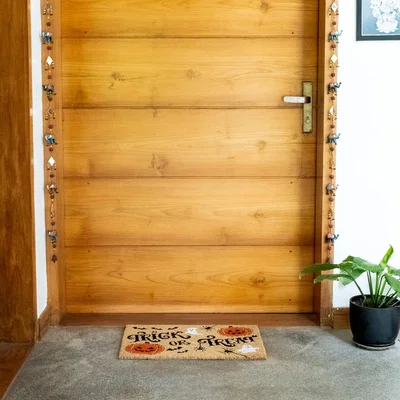 Homebase Halloween Trick or Treat PVC Backed Coir Doormat - 40 x 60cm