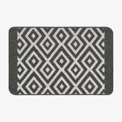 Homebase Muddle Mat Indoor Doormat Cosy Geo Charcoal - 50 x 80cm