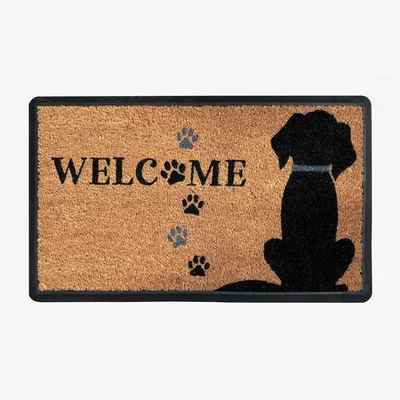 Homebase Chilton Dog Coir & Rubber Doormat - 75 x 45cm