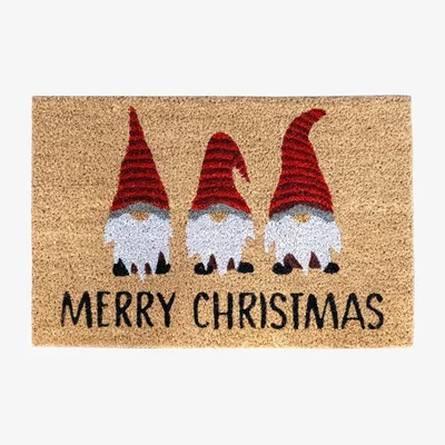 Homebase Christmas Gonks PVC Backed Coir Doormat - 40 x 60cm