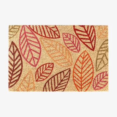 Homebase Autumn Leaves PVC Backed Coir Doormat - 40 x 60cm