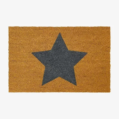 Homebase Star Design PVC & Coir Doormat - 39 x 59cm