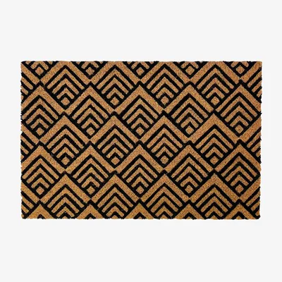 Homebase Peaks Design PVC & Coir Doormat - 39 x 59cm