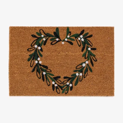 Hug Rug Mistletoe Heart Coir Doormat