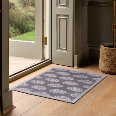 Hug Rug Paisley Grey Washable Doormat