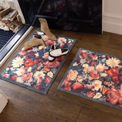 Hug Rug Dark Florals Washable Doormat