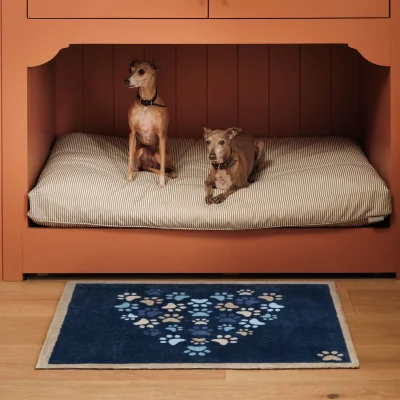 Hug Rug Paws For Love Blue Washable Doormat