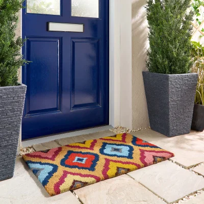 Hug Rug Bright Ikat Coir Doormat